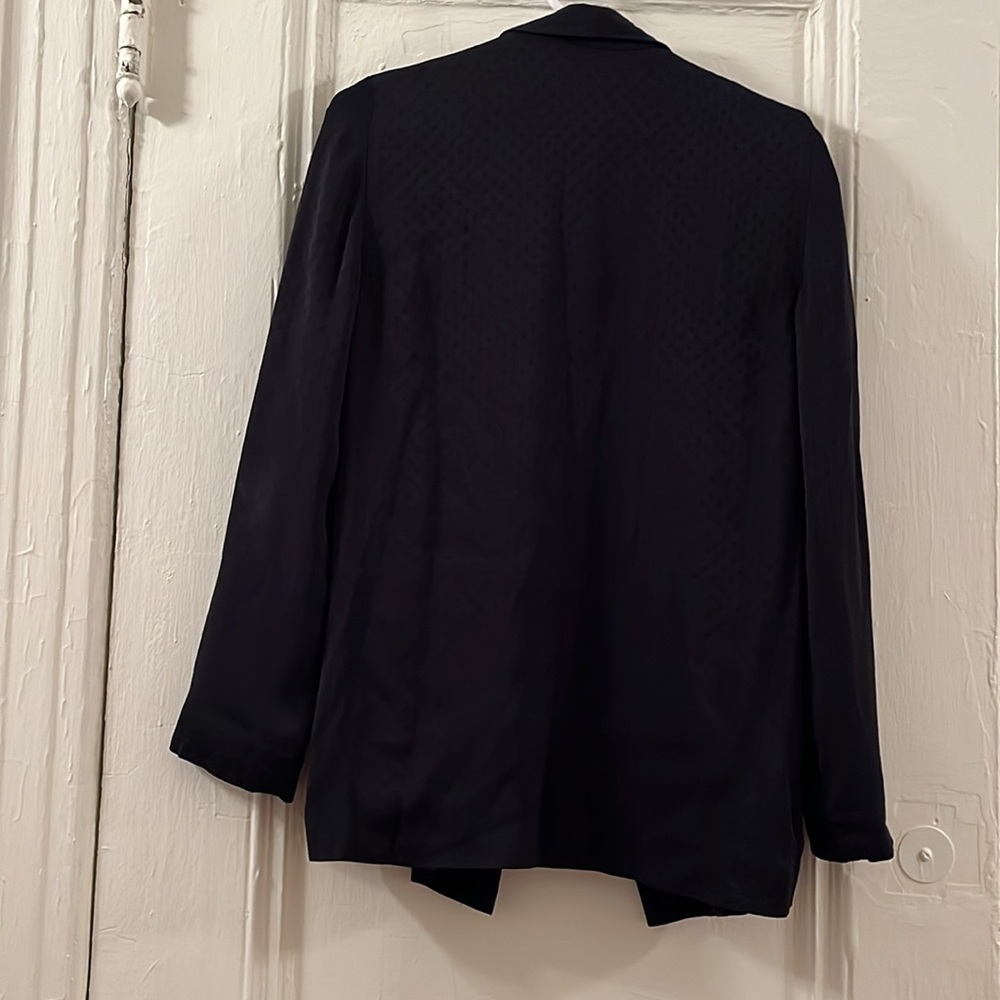 📓 Topshop - Navy Blue Polka Dot Double-breasted Fully Lined Blazer - size 2 - Picture 8 of 12